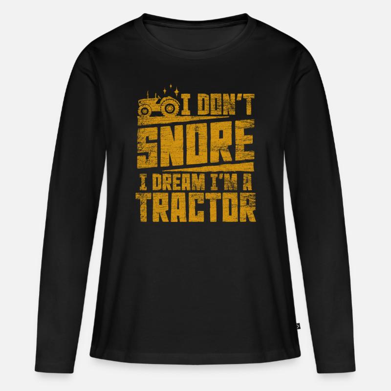 Traktor - Frauen Premium Bio Langarmshirt - Schwarz