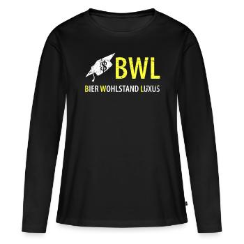 BWL - Frauen Premium Bio Langarmshirt - Schwarz - Vorne - Julia (174cm)