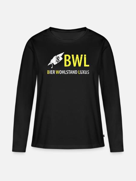 BWL - Frauen Premium Bio Langarmshirt - Schwarz