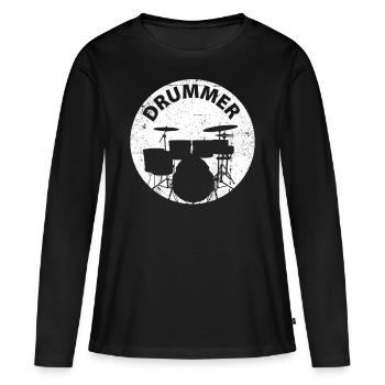 Drummer Drum Drum Drums - Women's Premium Organic Long Sleeve Shirt - black - Front - Julia (174cm)