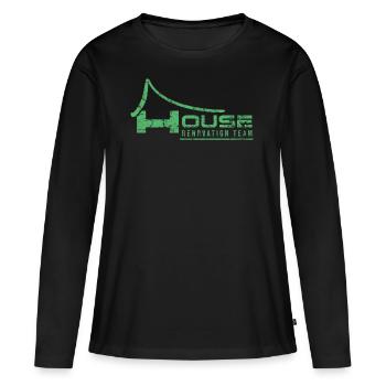 Rénover rénover rénover équipe restaurer - T-shirt manches longues Premium bio Femme - noir - Devant - Julia (174cm)