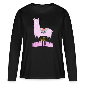 Meilleur cadeau maman maman lama drôle - T-shirt manches longues Premium bio Femme - noir - Devant - Julia (174cm)