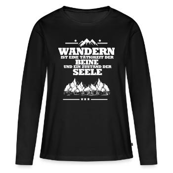 Bergsteigen Wandern Hiking Hobby Wanderer Sport - Frauen Premium Bio Langarmshirt - Schwarz - Vorne - Julia (174cm)