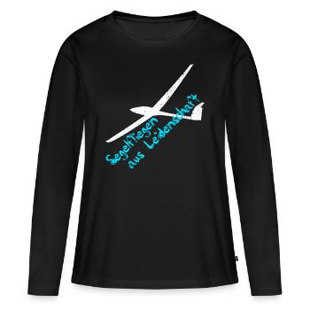 Glider Gliding Pilot - Women's Premium Organic Long Sleeve Shirt - black - Front - Julia (174cm)