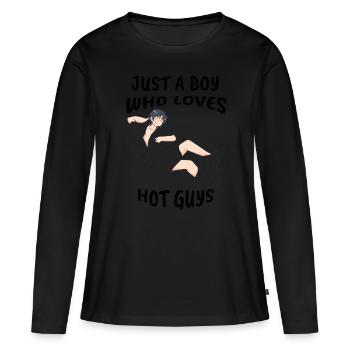 LBGT LGBT homme nu gay - T-shirt manches longues Premium bio Femme - noir - Devant - Julia (174cm)