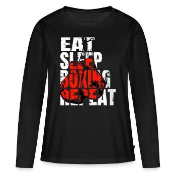 Boxe Boxe Combat Boxe Sparring Boxer Sport - T-shirt manches longues Premium bio Femme - noir - Devant - Julia (174cm)