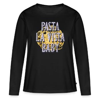 pâtes - T-shirt manches longues Premium bio Femme - noir - Devant - Julia (174cm)