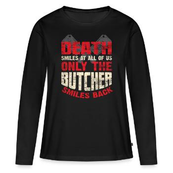boucher - T-shirt manches longues Premium bio Femme - noir - Devant - Julia (174cm)