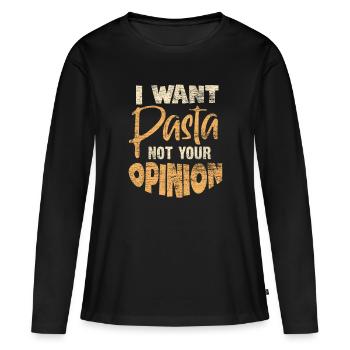 pâtes - T-shirt manches longues Premium bio Femme - noir - Devant - Julia (174cm)