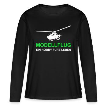 Modellbau Modellflug Hubschrauber - Frauen Premium Bio Langarmshirt - Schwarz - Vorne - Julia (174cm)