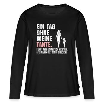 Tante Nichte - Frauen Premium Bio Langarmshirt - Schwarz - Vorne - Julia (174cm)