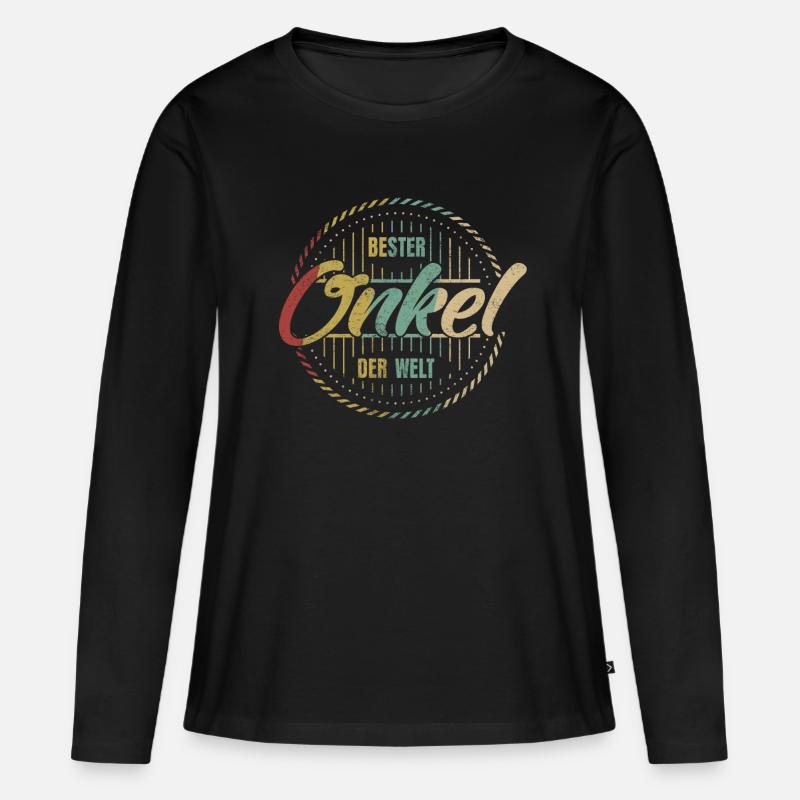 Bester Onkel - Frauen Premium Bio Langarmshirt - Schwarz