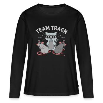 Team Trash Racoon Lover - T-shirt manches longues Premium bio Femme - noir - Devant - Julia (174cm)