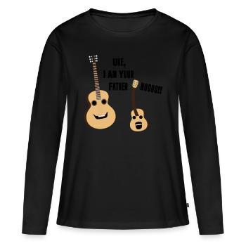 Uke I Am Your Father T Shirt Ukulele Guitar Music - Frauen Premium Bio Langarmshirt - Schwarz - Vorne - Julia (174cm)