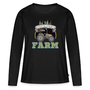 Born to farm - Women's Premium Organic Long Sleeve Shirt - black - Front - Julia (174cm)
