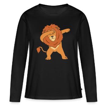 Lion Dab - T-shirt manches longues Premium bio Femme - noir - Devant - Julia (174cm)