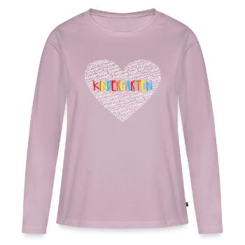 kleuterschool - Vrouwen Premium Bio shirt met lange mouwen - oudroze - Voor - Julia (174cm)