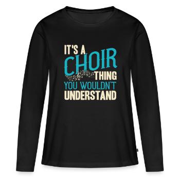 chorale - T-shirt manches longues Premium bio Femme - noir - Devant - Julia (174cm)