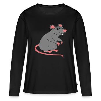 rat - Women's Premium Organic Long Sleeve Shirt - black - Front - Julia (174cm)