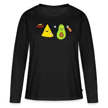 Guacamole Nacho Avocado Fiesta Mexique - T-shirt manches longues Premium bio Femme - noir - Devant - Julia (174cm)