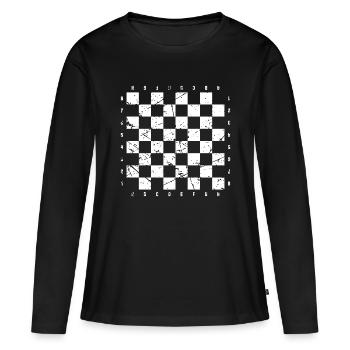 Déguisement d'échiquier - T-shirt manches longues Premium bio Femme - noir - Devant - Julia (174cm)