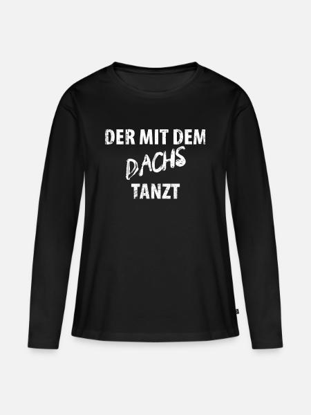 Dachs - Frauen Premium Bio Langarmshirt - Schwarz