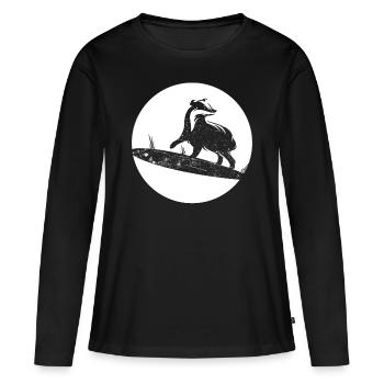 blaireau - T-shirt manches longues Premium bio Femme - noir - Devant - Julia (174cm)