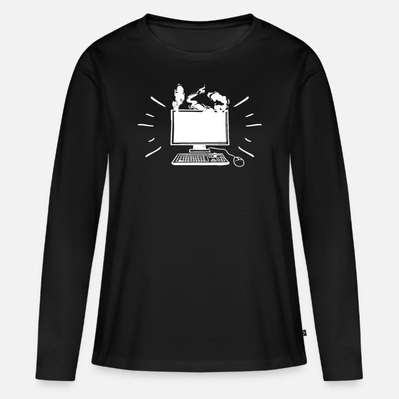 Informatiker - Frauen Premium Bio Langarmshirt - Schwarz
