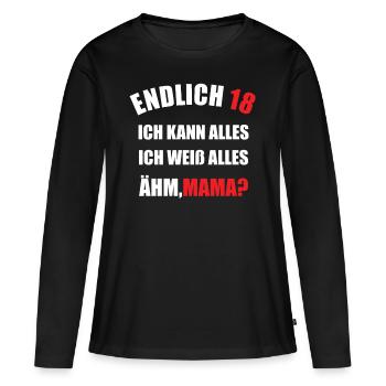 Endlich 18 - Frauen Premium Bio Langarmshirt - Schwarz - Vorne - Julia (174cm)
