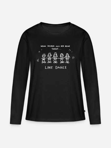 LINEDANCE - Frauen Premium Bio Langarmshirt - Schwarz