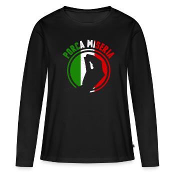 Italien Sicilia - Frauen Premium Bio Langarmshirt - Schwarz - Vorne - Julia (174cm)