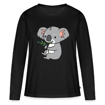 Koala - eats eucalyptus - Women's Premium Organic Long Sleeve Shirt - black - Front - Julia (174cm)
