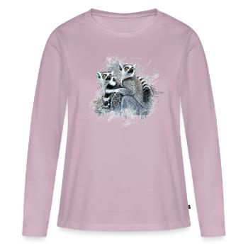 maki - T-shirt manches longues Premium bio Femme - rose poudré - Devant - Julia (174cm)