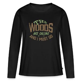 Wald - Frauen Premium Bio Langarmshirt - Schwarz - Vorne - Julia (174cm)