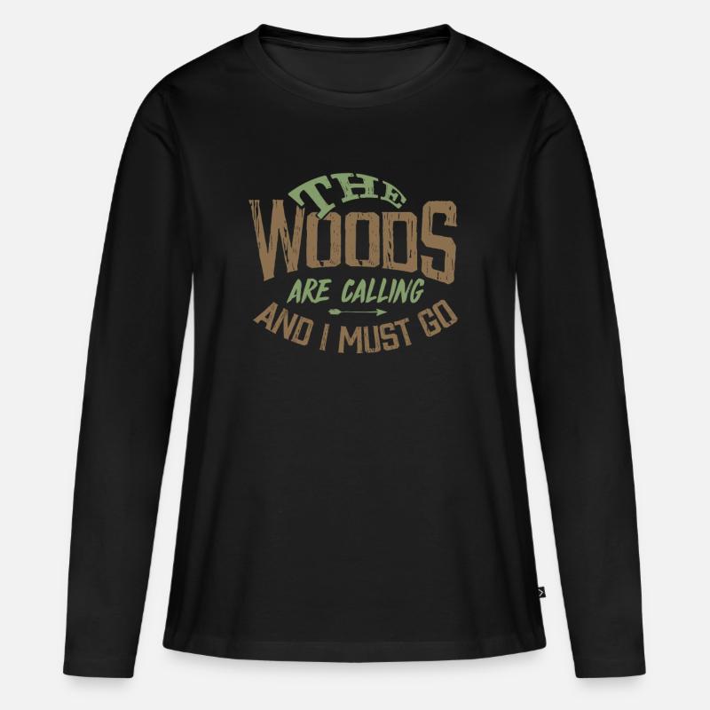 Wald - Frauen Premium Bio Langarmshirt - Schwarz