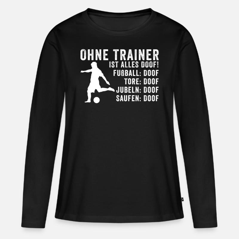 Fußball Trainer - Frauen Premium Bio Langarmshirt - Schwarz