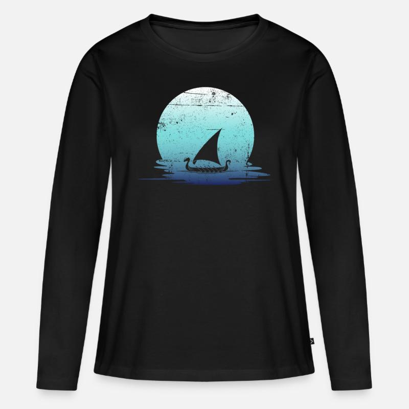 Wikinger - Frauen Premium Bio Langarmshirt - Schwarz