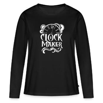 horloger - T-shirt manches longues Premium bio Femme - noir - Devant - Julia (174cm)