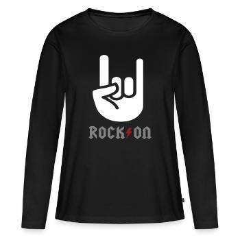 Rock rock and roll rock musique rocker - T-shirt manches longues Premium bio Femme - noir - Devant - Julia (174cm)