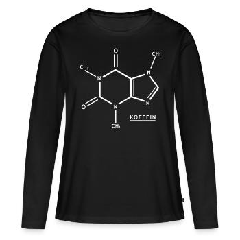 KOFFEIN PRONAP - Frauen Premium Bio Langarmshirt - Schwarz - Vorne - Julia (174cm)