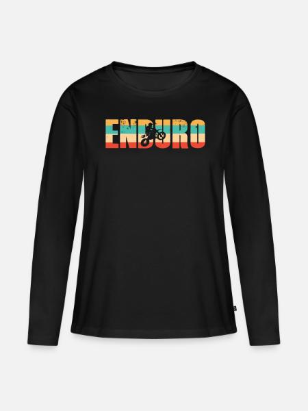 Enduro - Frauen Premium Bio Langarmshirt - Schwarz