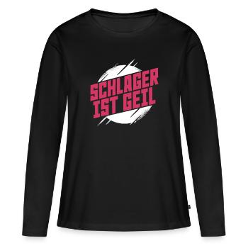Schlager is awesome - Women's Premium Organic Long Sleeve Shirt - black - Front - Julia (174cm)