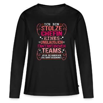 Stolze Chefin Firma Boss - Frauen Premium Bio Langarmshirt - Schwarz - Vorne - Julia (174cm)