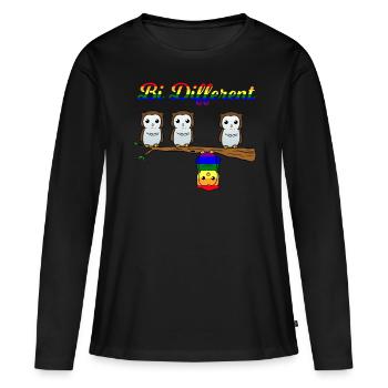 Bi différent fierté bisexuelle drôle amusant Bi disant - T-shirt manches longues Premium bio Femme - noir - Devant - Julia (174cm)