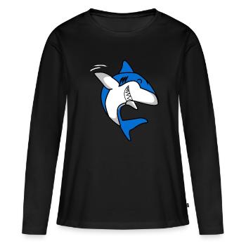 Requin agitant Grand prédateur d'aileron de requin blanc - T-shirt manches longues Premium bio Femme - noir - Devant - Julia (174cm)