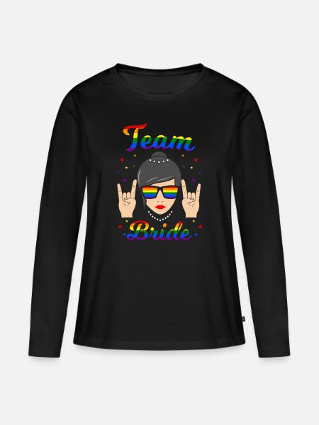 Team Bride LGBT lesbian JGA hen party - Women's Premium Organic Long Sleeve Shirt - black