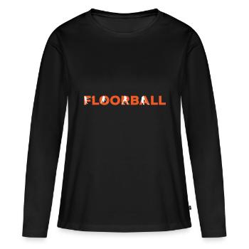 Les loisirs du Floorball au nom - T-shirt manches longues Premium bio Femme - noir - Devant - Julia (174cm)