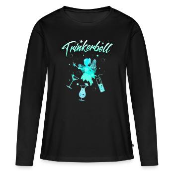 Trinkerbell Cocktail JGA Junggesellinnen Braut Fee - Frauen Premium Bio Langarmshirt - Schwarz - Vorne - Julia (174cm)