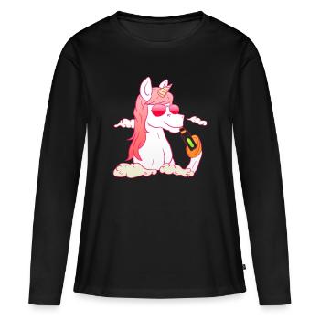 Unicorn vaping - Women's Premium Organic Long Sleeve Shirt - black - Front - Julia (174cm)