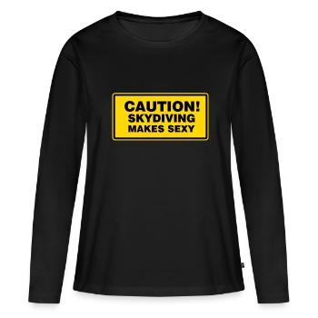 Le parachutisme rend le parachutisme sexy - T-shirt manches longues Premium bio Femme - noir - Devant - Julia (174cm)